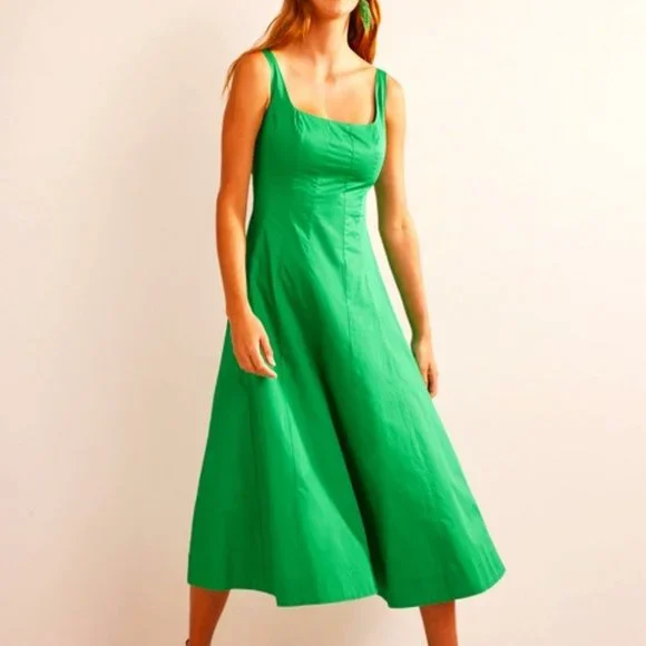 slim fit dress slacks Boden Women's Carolina Smocked Midi Dress in Green